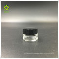 5g clear empty cosmetic glass jar with black plastic cap